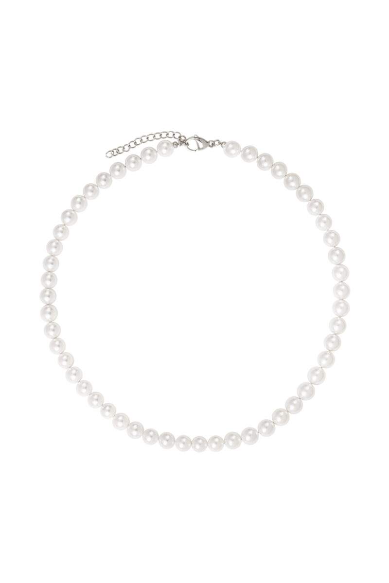 Collier perles blanches